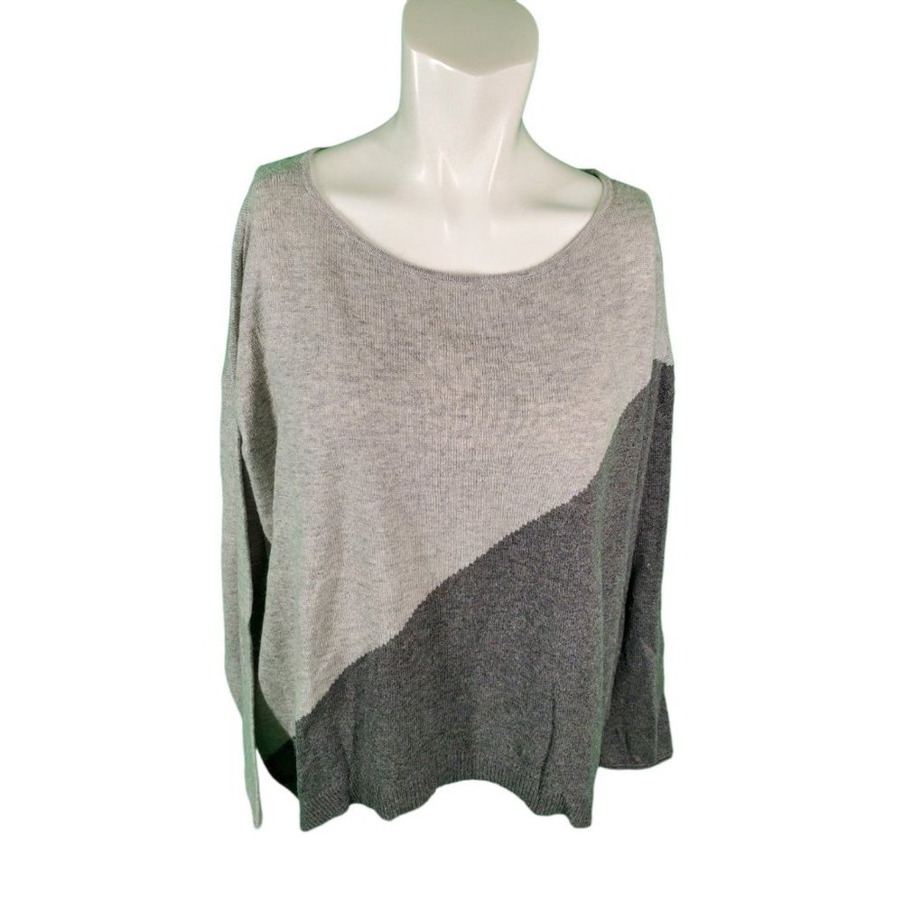 Alice & Olivia Wool Sweater Pullover Scoop neck Sweater Gray M